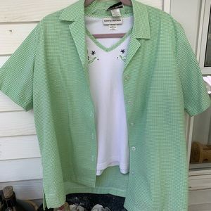 Thrifted Green Button Done Matching Set